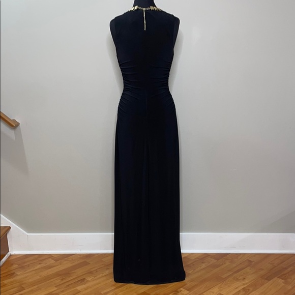Laundry By Shelli Segal Black Mock Neck Maxi Gown Size 10 - Picture 7 of 14